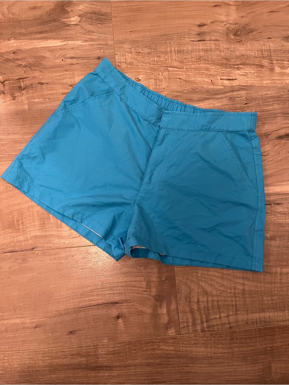 Cabana Life Woman’s Aqua Swim Shorts Zipper Fly Elastic Waist Size L